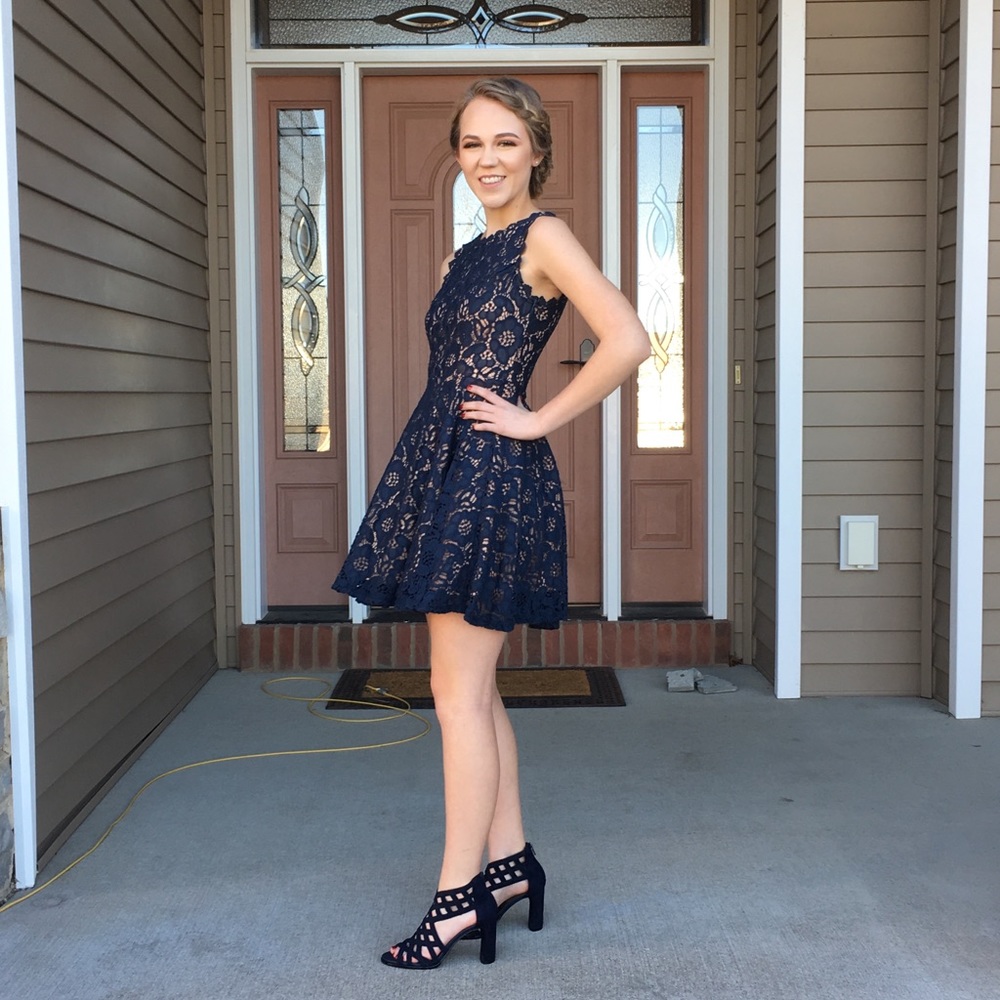 Jodi Kristopher navy dress